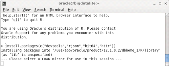 Oracle R screenshot