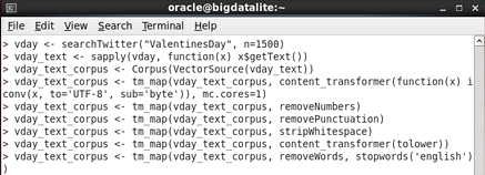 Oracle R, cleaning up the tweets