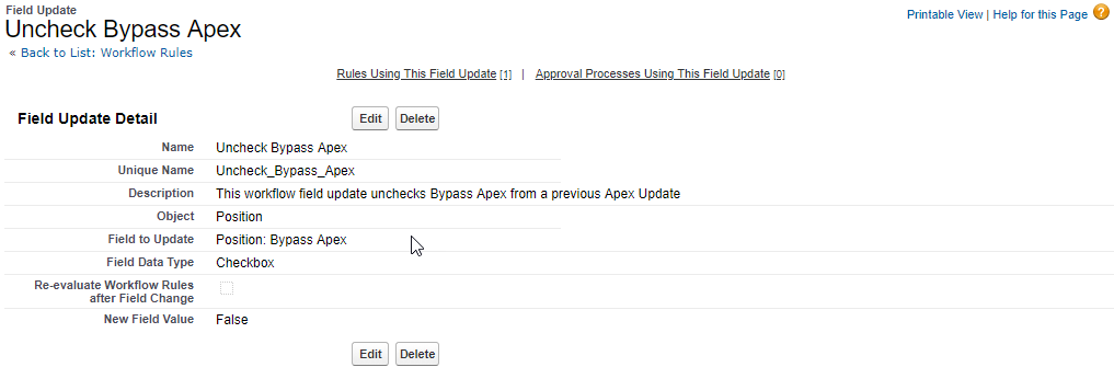 Salesforce Workflow field update